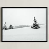"Trees in the Snow" - Art Print in Crow Black by Nicole Simms - Framed