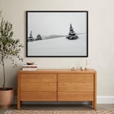"Trees in the Snow" - Art Print in Crow Black by Nicole Simms - In a Room