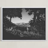 "Forgotten garden" - Art Print in Black by Romain - Framed