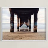 "Shoot the Pier" - Art Print in Light Sand by Christian Florin - Framed