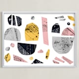 "Boats on a river" - Art Print in light and fun by Susanne Kasielke - Framed