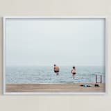 "August" - Art Print in Lake Blue by Kaitlin Rebesco - Framed