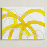 "Mountain Sunshine" - Art Print in Sunshine Yellow by Christina Flowers - Framed Canvas