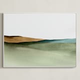 "Rolling Fields" - Art Print in green by Little Valley Studio - Framed Canvas