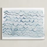 "waves" - Art Print in pool blue by Kelly Witmer - Framed Canvas
