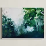 "Homeland" - Art Print in Forest Green by Brittany Fan - Framed Canvas