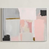 "atmospheric" - Art Print in Apricot by Amy Gray - Framed Canvas