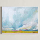 "Savannah Lands" - Art Print in Golden Yellow by Emily Jeffords - Framed Canvas