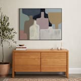 "Vessels on Display 2" - Art Print in Coffee Beige by Bethania Lima - In a Room