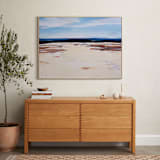 "Blank Slate" - Art Print in Beige and Blue by Arohika Verma - In a Room