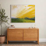 "Western Dawn" - Art Print in warm yellow by Stephanie Goos Johnson - In a Room