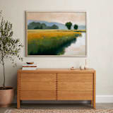 "Morning Shore I" - Art Print in Summer Blue by Stephanie Goos Johnson - In a Room