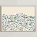 "Rolling Hills" - Art Print in Sage Hills by Jayne Alfieri - Framed