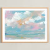 "Turquoise Beach" - Art Print in Turquoise by Lindsay Megahed - Framed