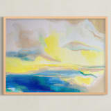 "Verano " - Art Print in Beach Tan by Art by Megan - Framed