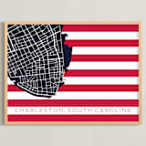 "Charleston Flag " - Art Print in American Flag by Lauren Hughes - Framed
