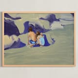 "Zachary and Violet Oxnard II" - Art Print in Raw Sienna by Annie Seaton - Framed
