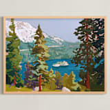 "Bright Ascent, 1" - Art Print in Lake Blue by Jess Franks - Framed