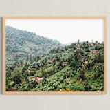 "Land of a Thousand Hills" - Art Print in Green by Alison Holcomb - Framed