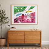 "City State of Mind" - Art Print in Flamingo Pink by Jordan Sondler - In a Room