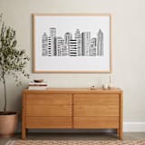 "Linear Cityscape" - Art Print in Black by Daniela - In a Room