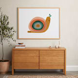 "Paper Snail" - Art Print in Apricot by Carrie Moradi - In a Room