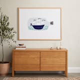 "Little Sail Boat Bottle" - Art Print in Oceanic by Jackie Crawford - In a Room