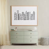"Linear Cityscape" - Art Print in Black by Daniela - In a Room
