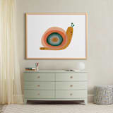 "Paper Snail" - Art Print in Apricot by Carrie Moradi - In a Room
