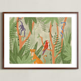 "Jungle Fun" - Art Print in White by Stevee Gomez - Framed