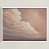 "Distant Rain" - Art Print in Mauve by Kelly Money - Framed