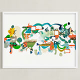 "Green Hills" - Art Print in Verdant Green by Erin McCluskey Wheeler - Framed