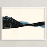 "Spliced Landscape 1" - Art Print in Blue Topaz by Melinda Laszczynski - Framed