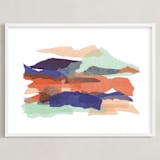 "mountain sunset one" - Art Print in golden hour by Carrie Moradi - Framed