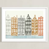 "On the Canal" - Art Print in brick by Griffinbell Paper Co. - Framed