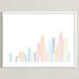 "Sky Lines" - Art Print in Sherbert by Jessie Steury - Framed