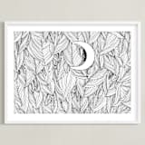"Peek A Boo" - Art Print in Black & White by Helen H Wu - Framed