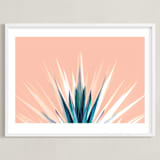 "Pastel Cactus" - Art Print in White by Lisa Sundin - Framed