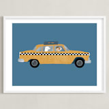 "New York" - Art Print in Taxi by Jenna Holcomb - Framed