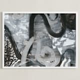 "Black and White Vapor Series 3" - Art Print in Black and White by Angela Simeone - Framed