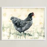 "Clementine Greyfeather" - Art Print in Fresh Peach by Rebecca Weller - Framed