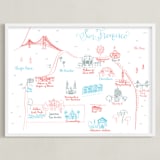 "San Francisco, California Map" - Art Print in Burnt Umber by Megan Kelso - Framed