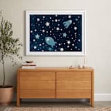 "Through space and time" - Art Print in Prussian blue by raven erebus - In a Room