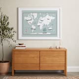 "Treasure Map" - Art Print in Powder Blue by Jessie Steury - In a Room