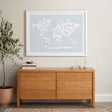 "Beautiful World Map" - Art Print in Soft Sky by Jessie Steury - In a Room