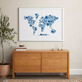 "Little Big World Map" - Art Print in Bluebell by Jessie Steury - In a Room