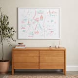 "Austin, Texas Calligraphy Map" - Art Print in Coral by Megan Kelso - In a Room