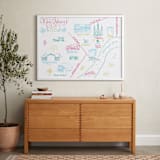 "New Orleans Calligraphy Map " - Art Print in Magenta by Megan Kelso - In a Room