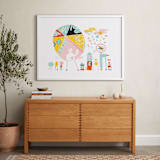 "Globetrotters" - Art Print in Ocean Blue by ERAY - In a Room