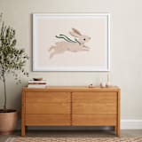 "Rabbit With Bow" - Art Print in Hunter Green by Vivian Yiwing - In a Room
